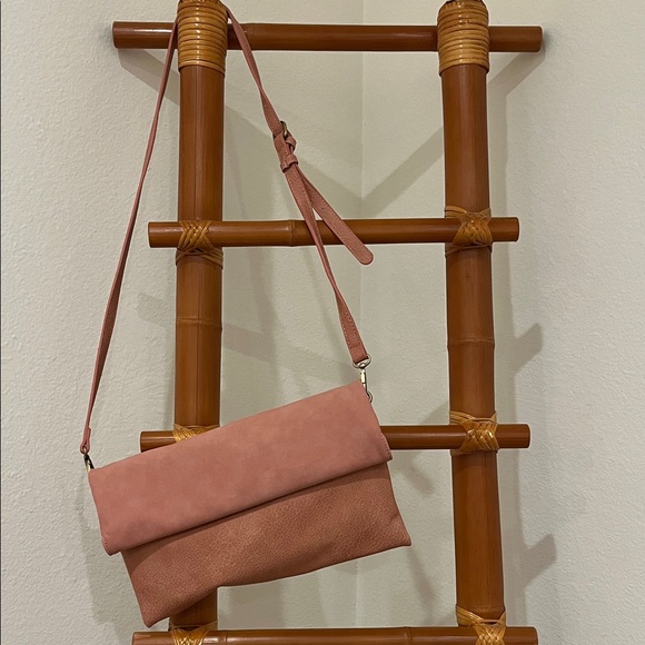 Anthropologie Handbags - Anthropology Pink Foldover Clutch